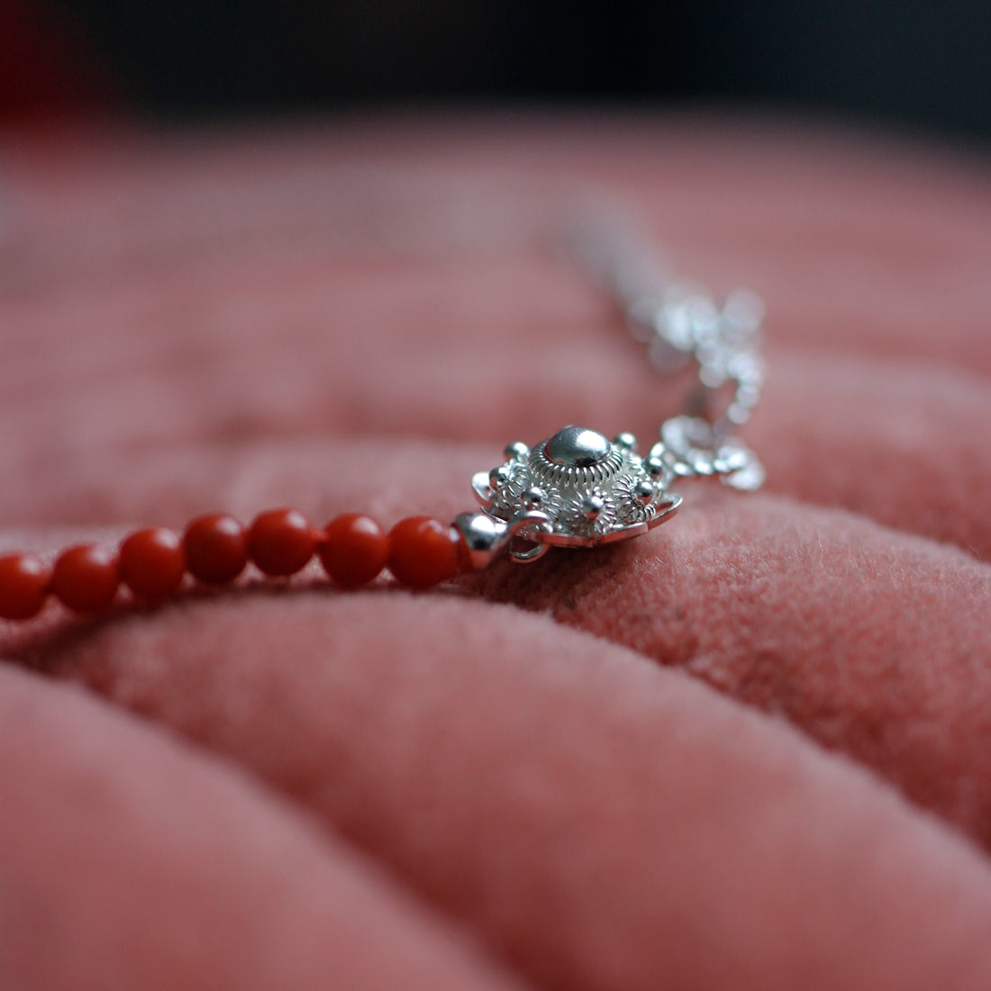 Red coral necklace grandma&