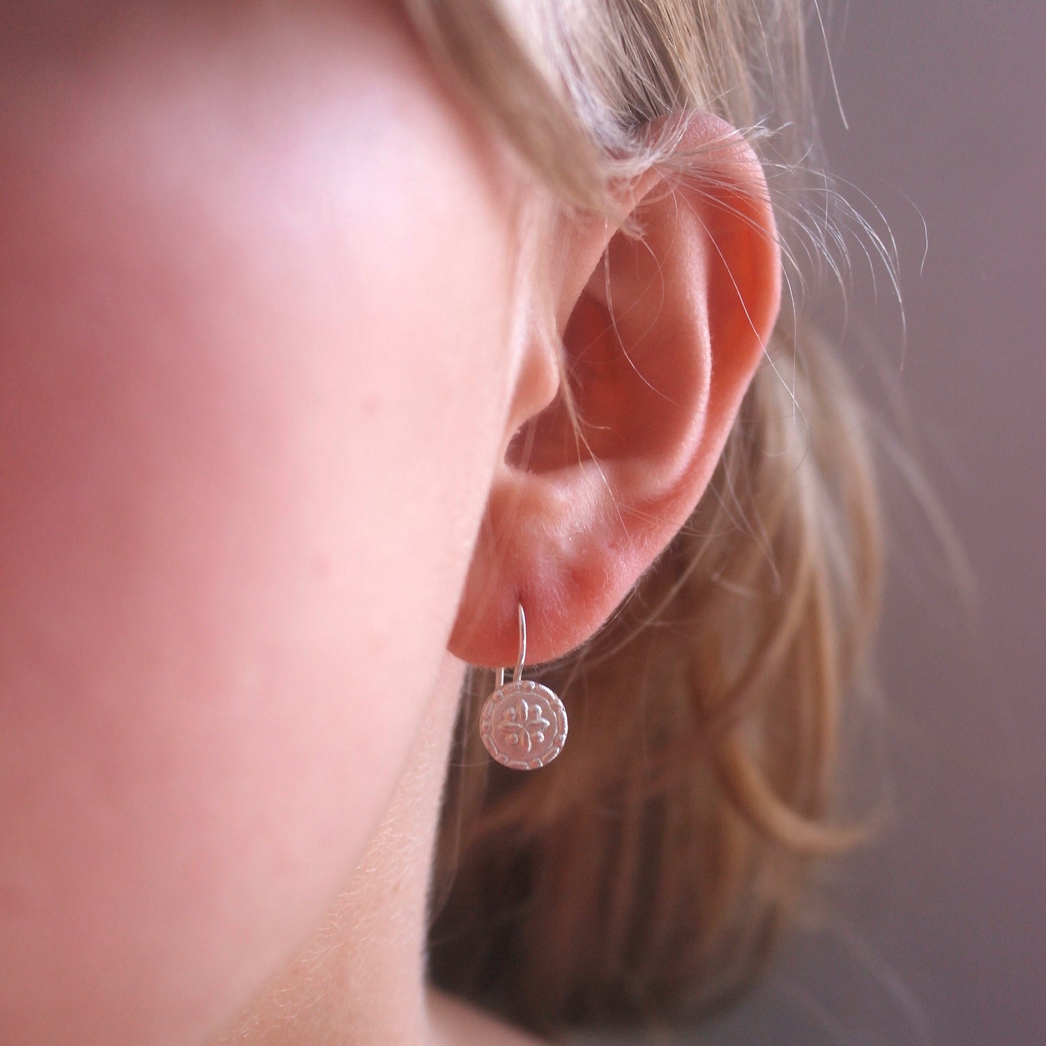 Silver coin earrings silver