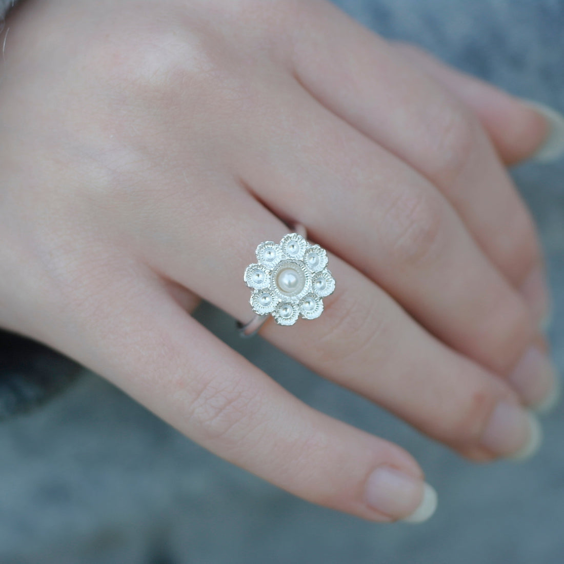 Zeeuwse knoop ring zilver met parel - Hester Zagt